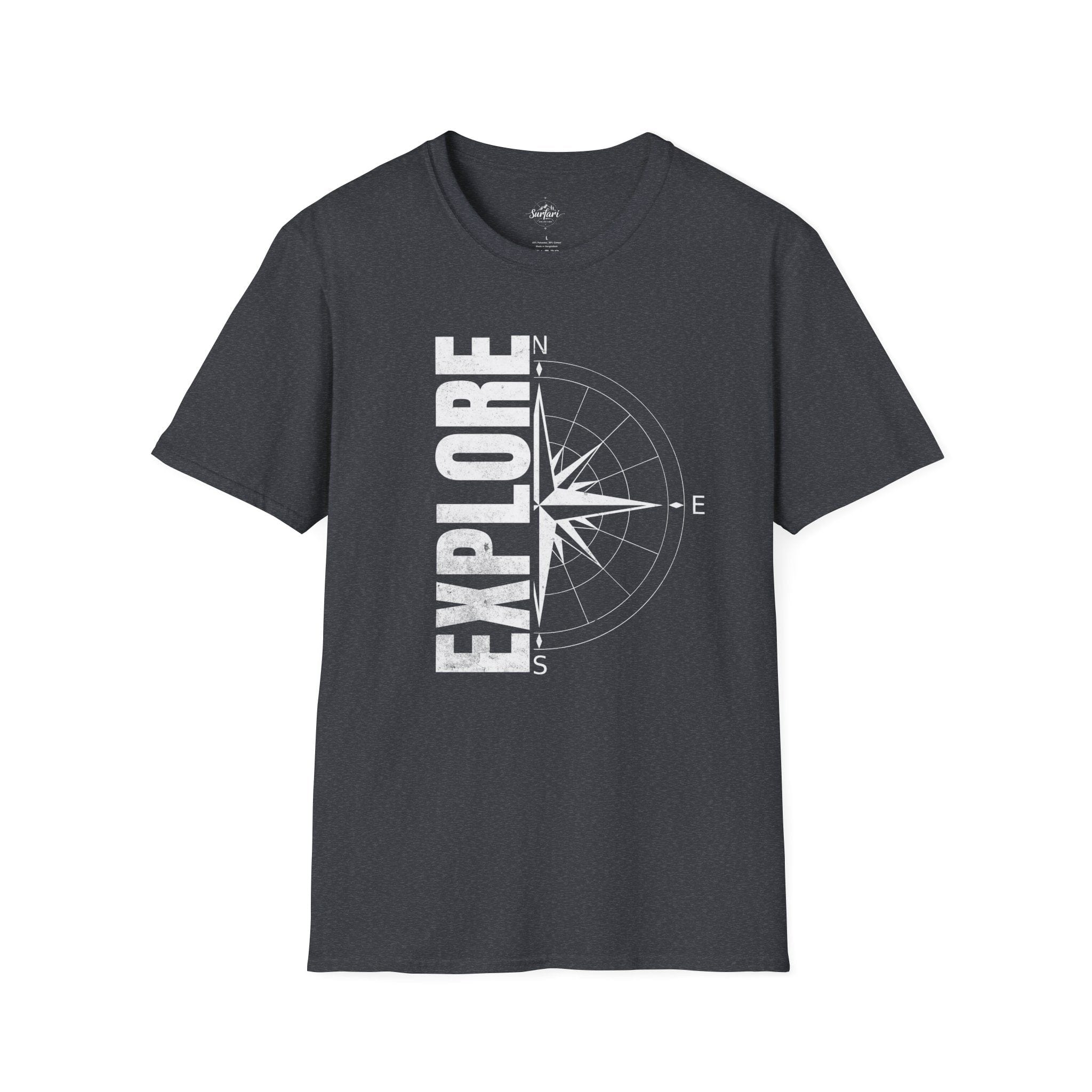 Printify T-Shirt Dark Heather Grey / XS Explore the World