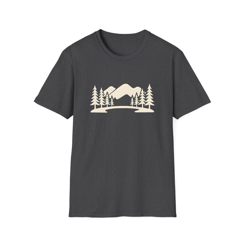 Printify T-Shirt Dark Heather / XS Mountain Lake Landscape T-Shirt