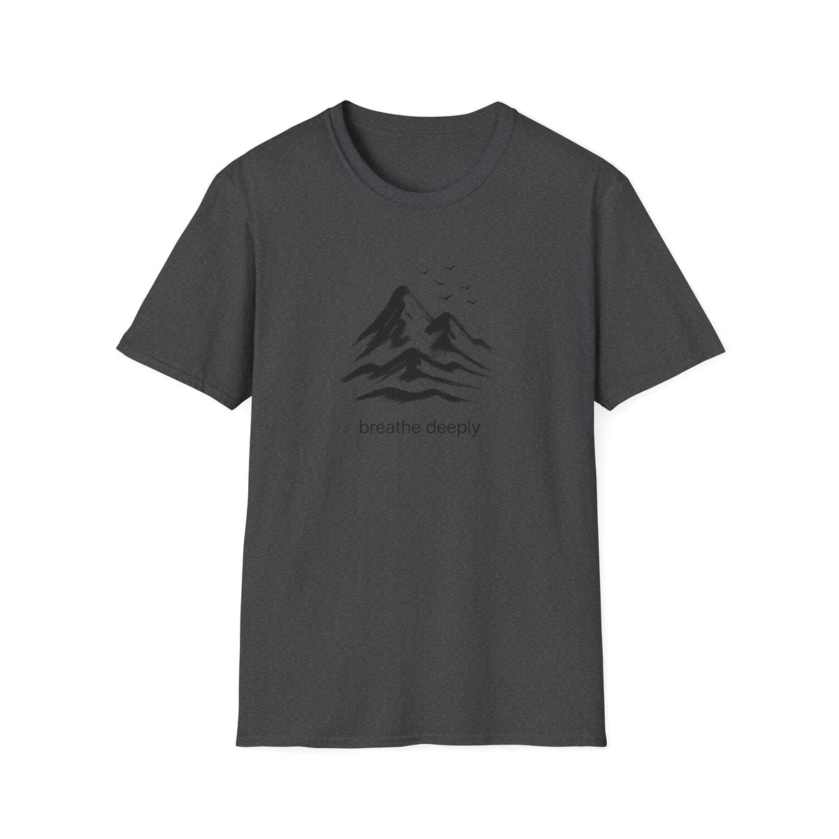 Printify T-Shirt Dark Heather / XS Mountains and birds T-Shirt