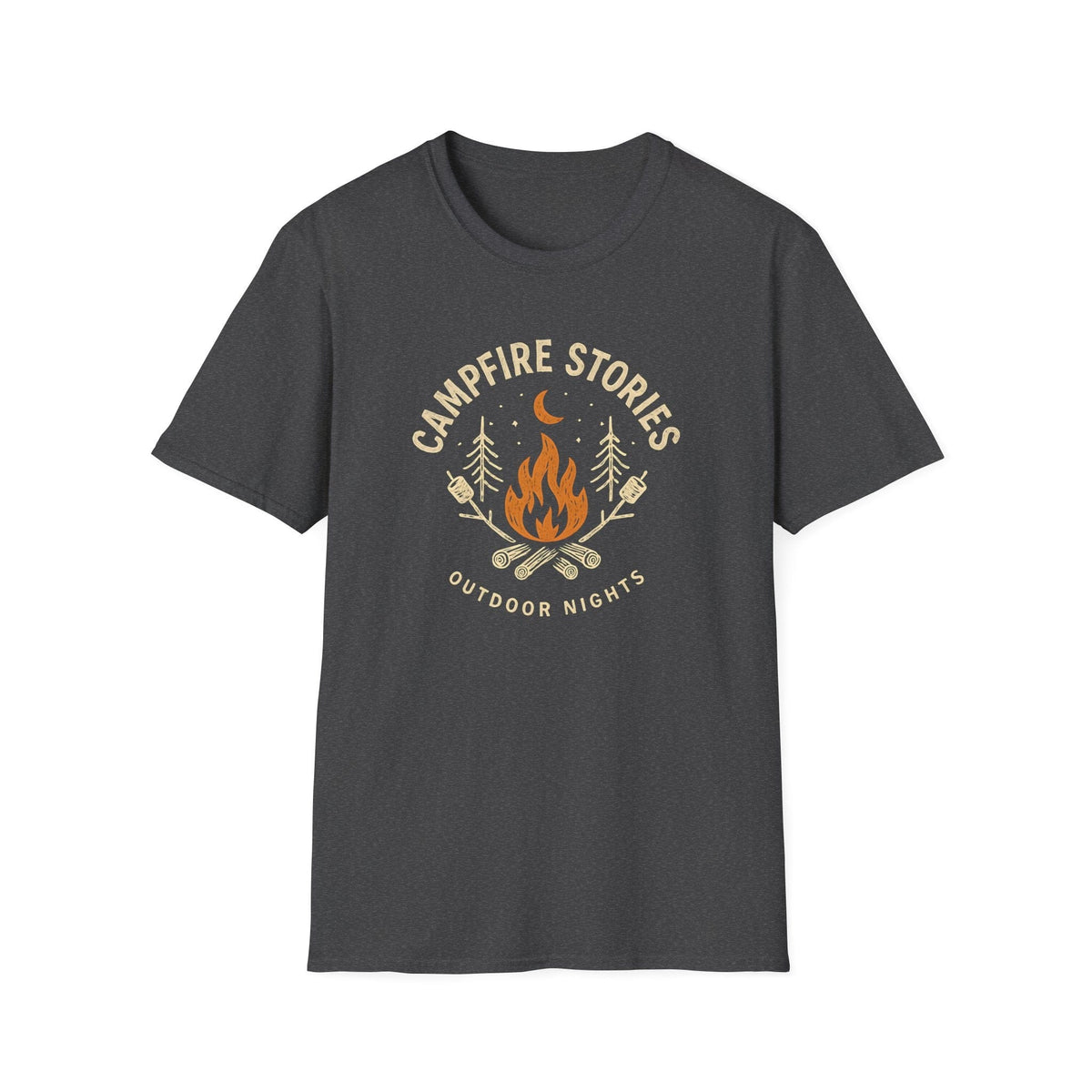 Printify T-Shirt Dark Heather / XS Outdoor Campfire Nights T-Shirt