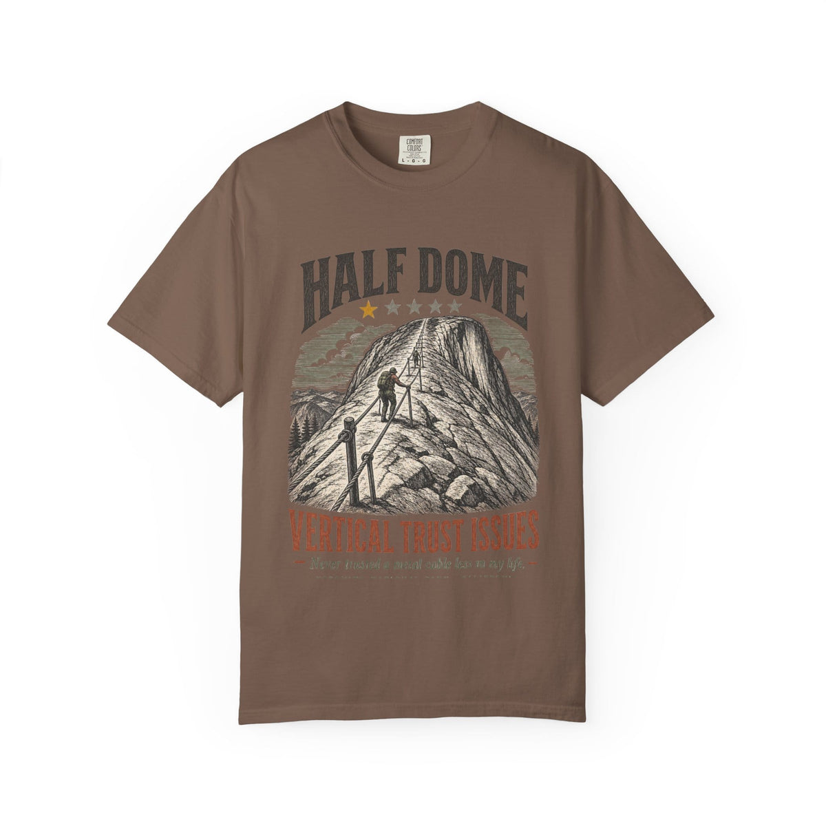 Printify T-Shirt Espresso / S 1 star - Half dome Trust issues