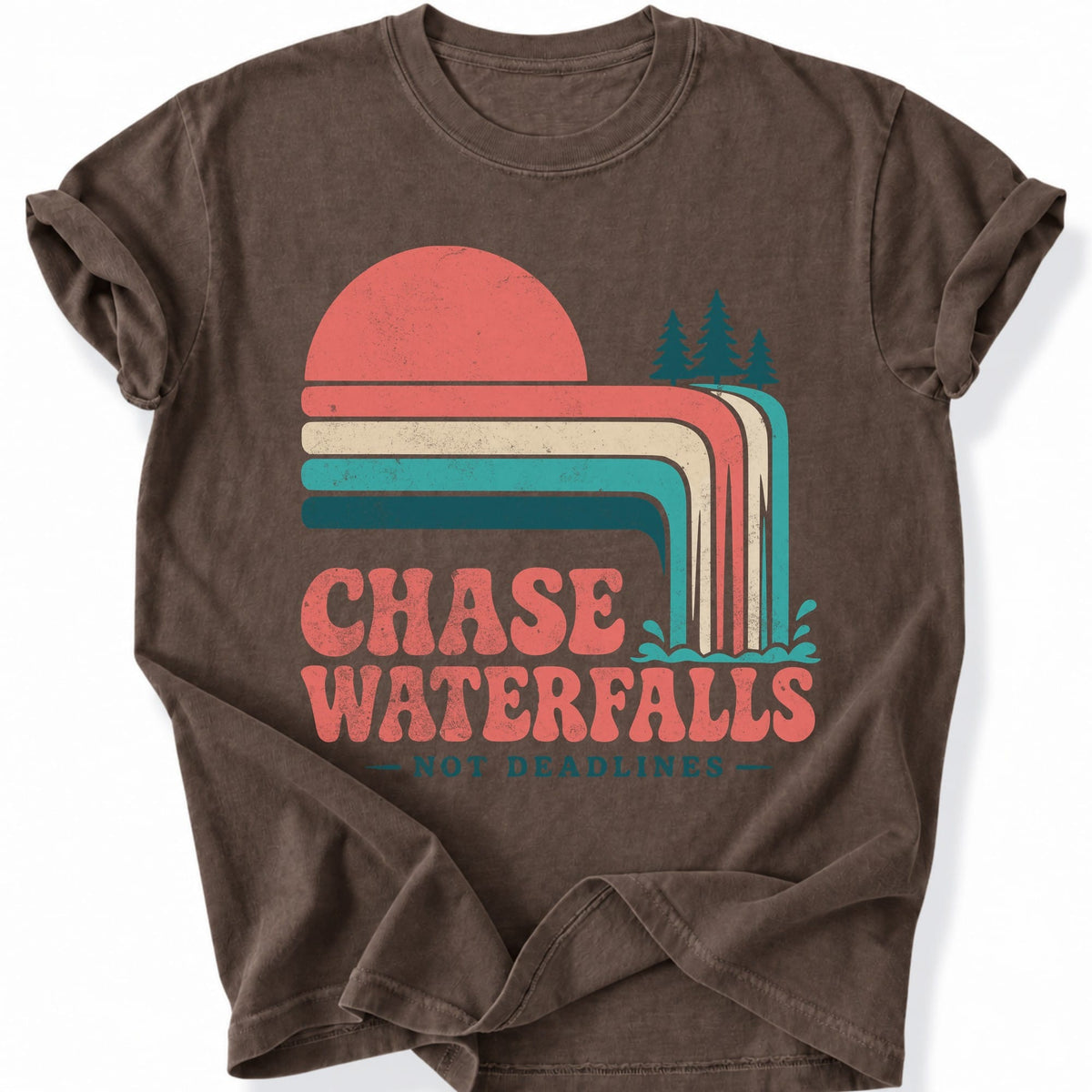Printify T-Shirt Espresso / S Chase Waterfalls T-Shirt
