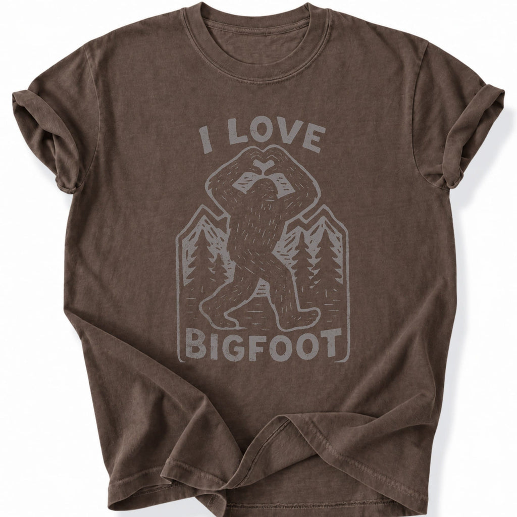 Printify T-Shirt Espresso / S I Love Bigfoot T-Shirt