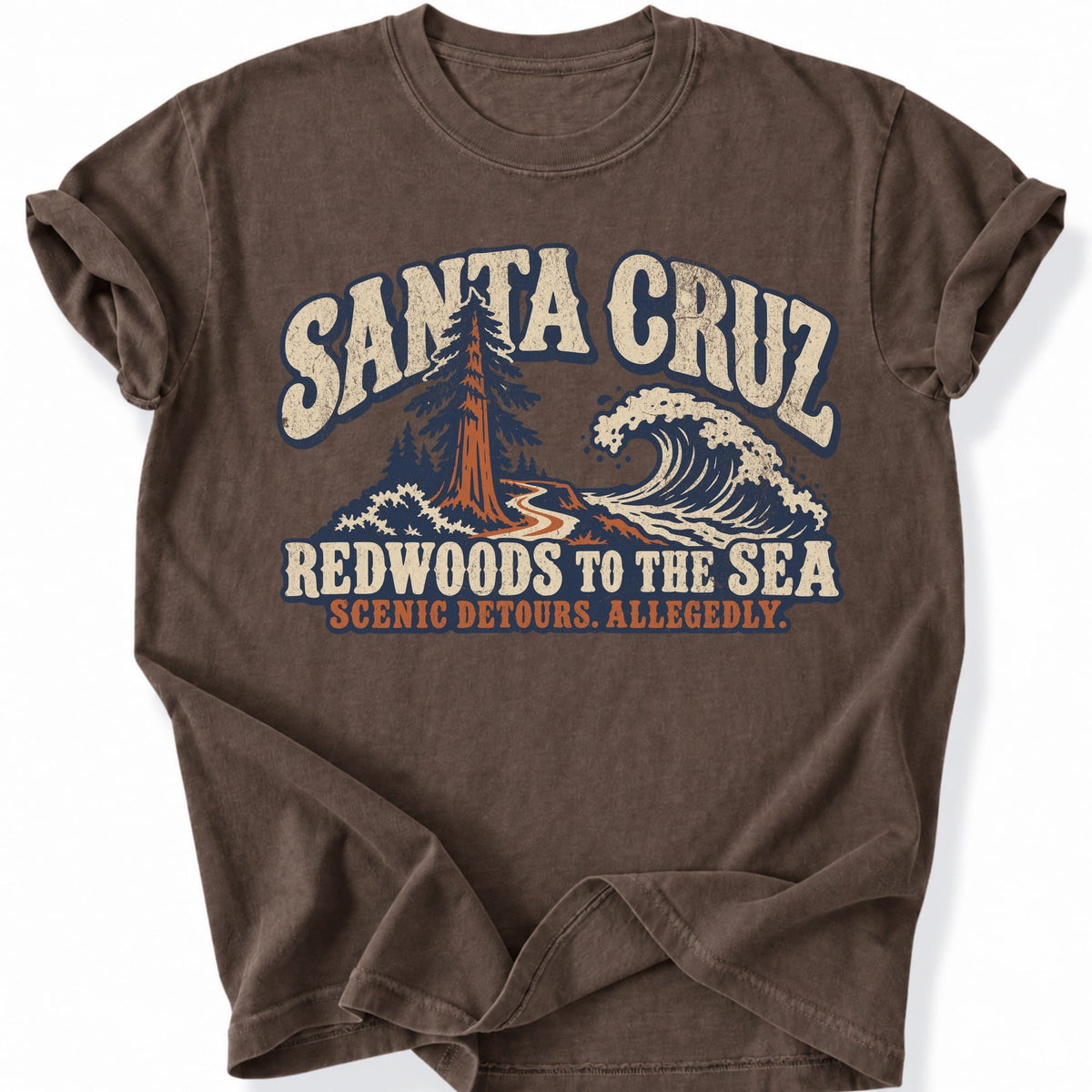 Printify T-Shirt Espresso / S Santa Cruz Scenic T-Shirt
