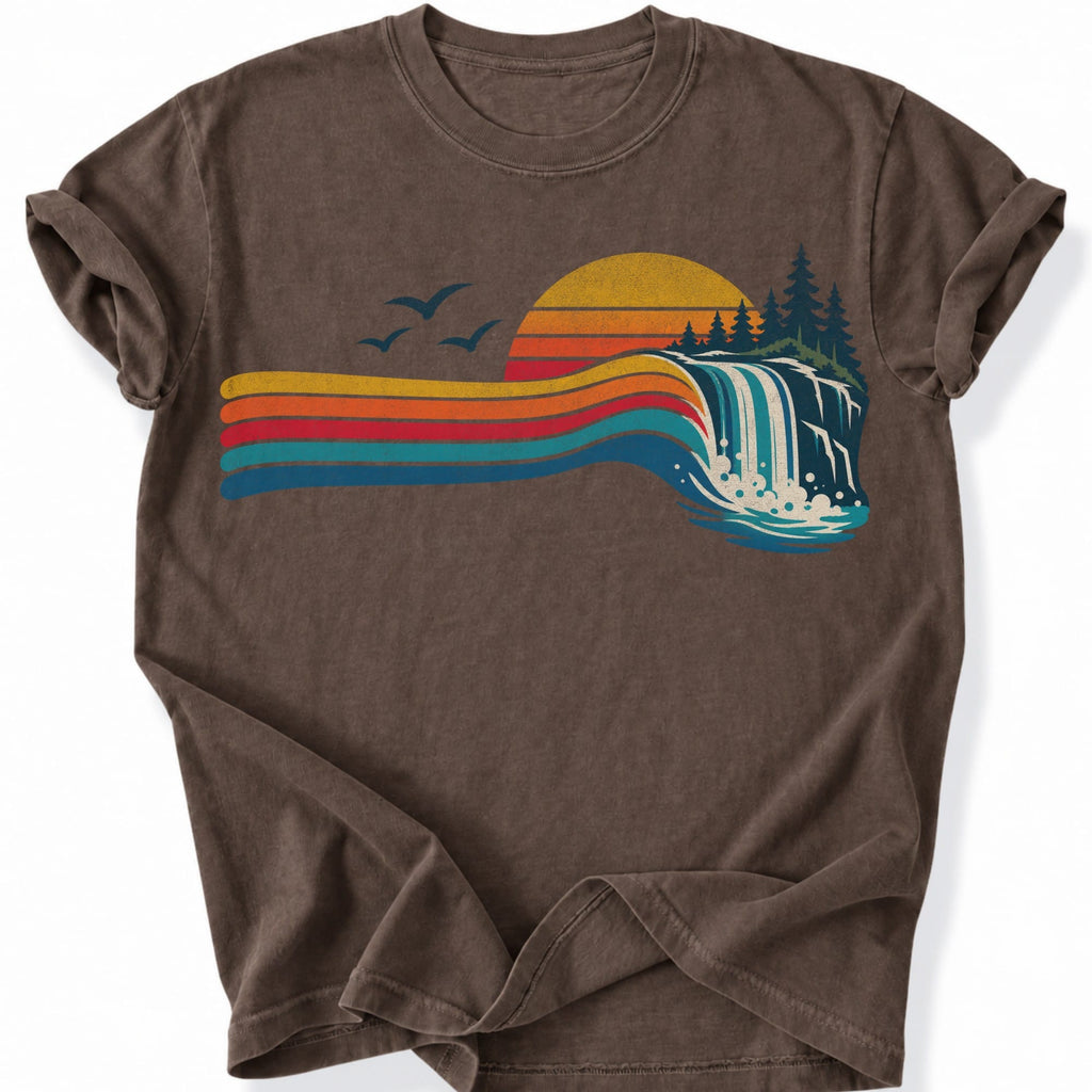 Printify T-Shirt Espresso / S Waterfall Flow T-Shirt T-Shirt