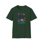 Printify T-Shirt Forest Green / S Bloom Outside Flowers T-Shirt