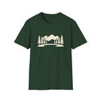 Printify T-Shirt Forest Green / S Mountain Lake Landscape T-Shirt