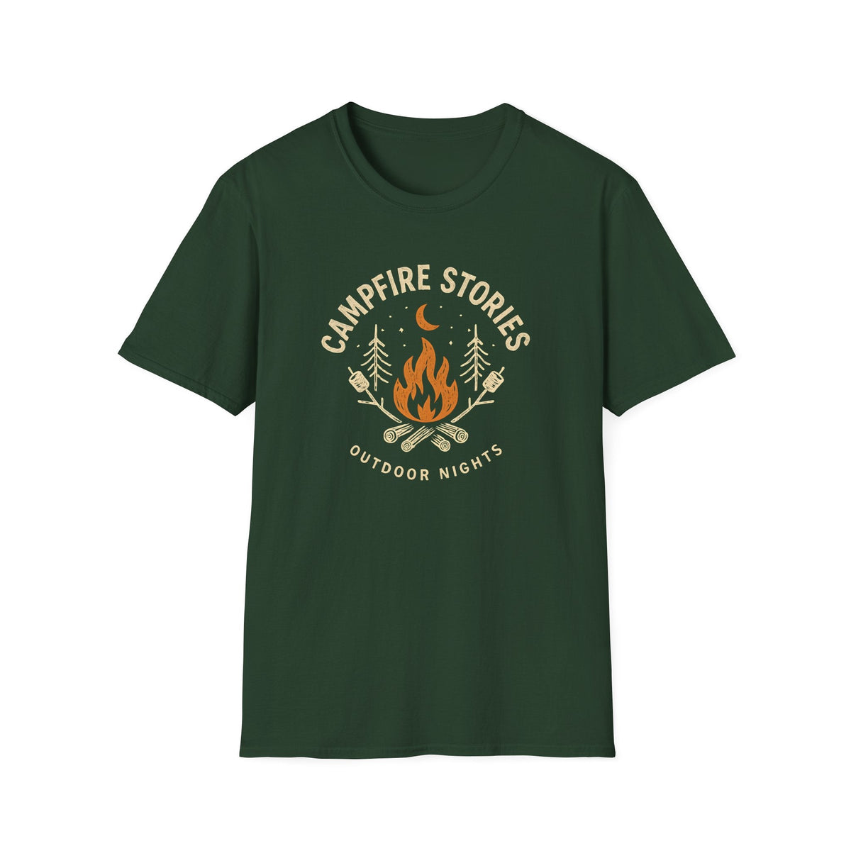 Printify T-Shirt Forest Green / S Outdoor Campfire Nights T-Shirt