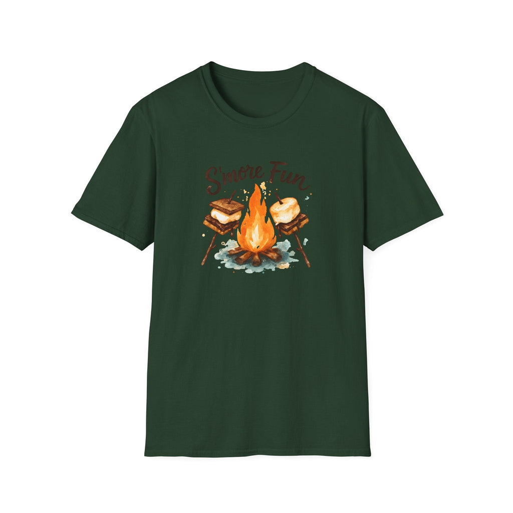Printify T-Shirt Forest Green / S S'more Fun Campfire T-Shirt