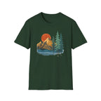 Printify T-Shirt Forest Green / S Sunset Mountain Scene T-Shirt