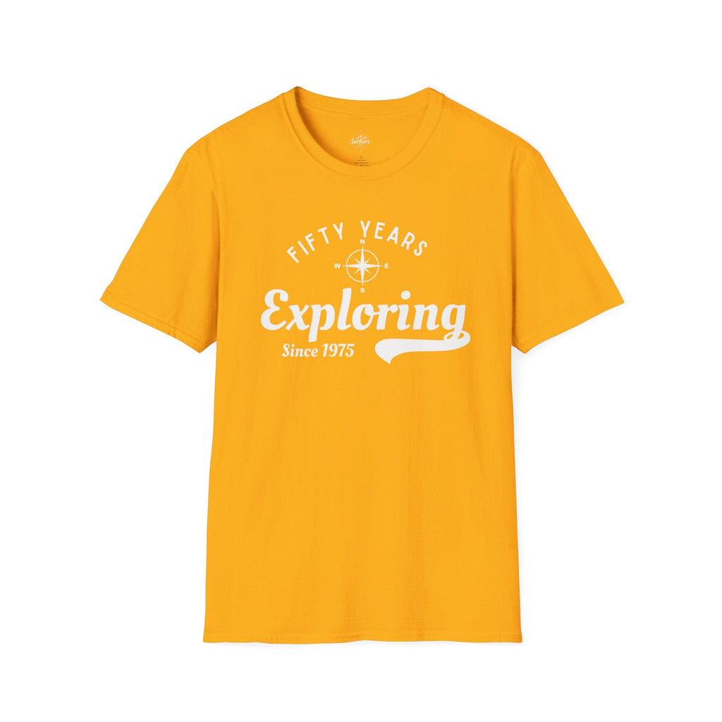 Printify T-Shirt Gold / S 50 Years Exploring Since 1975