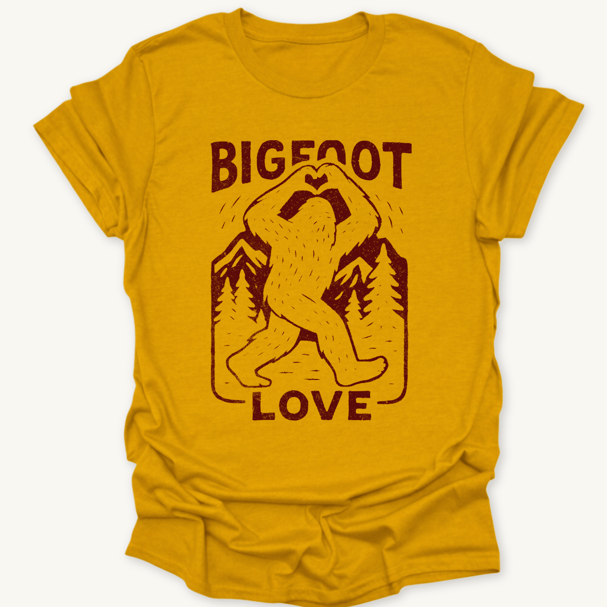Printify T-Shirt Gold / S Big Foot Love Hiking