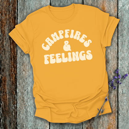 Printify T-Shirt Gold / S Campfires & Feelings