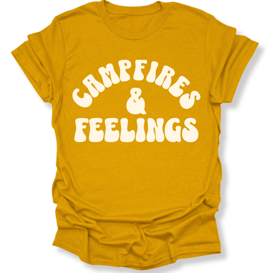 Printify T-Shirt Gold / S Campfires & Feelings