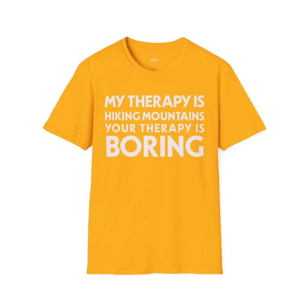 Printify T-Shirt Gold / S My Therapy is Hiking