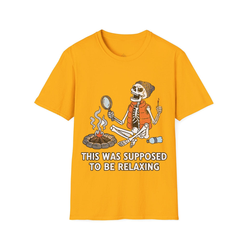 Printify T-Shirt Gold / S Skeleton Relaxing