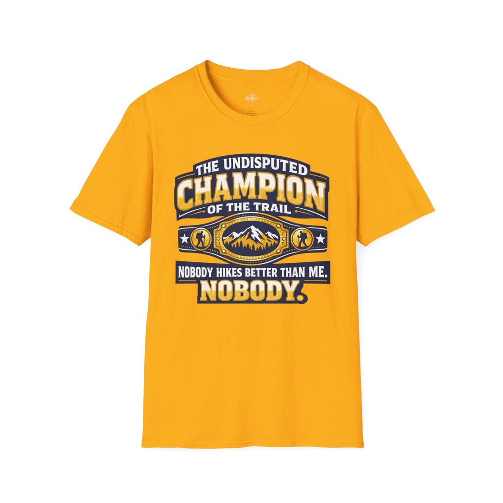 Printify T-Shirt Gold / S Trump Hikes - Hiking Champion