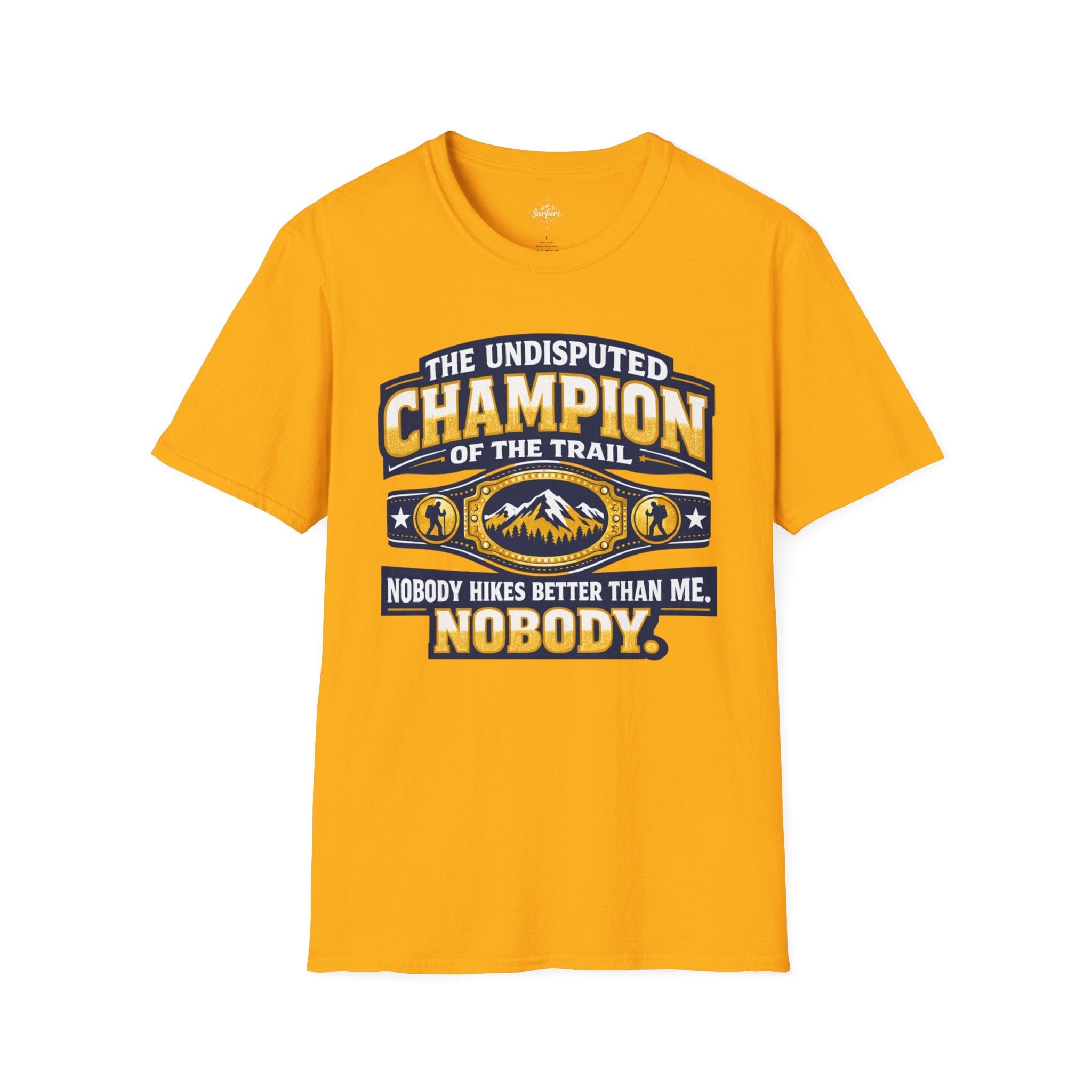 Printify T-Shirt Gold / S Trump Hikes - Hiking Champion