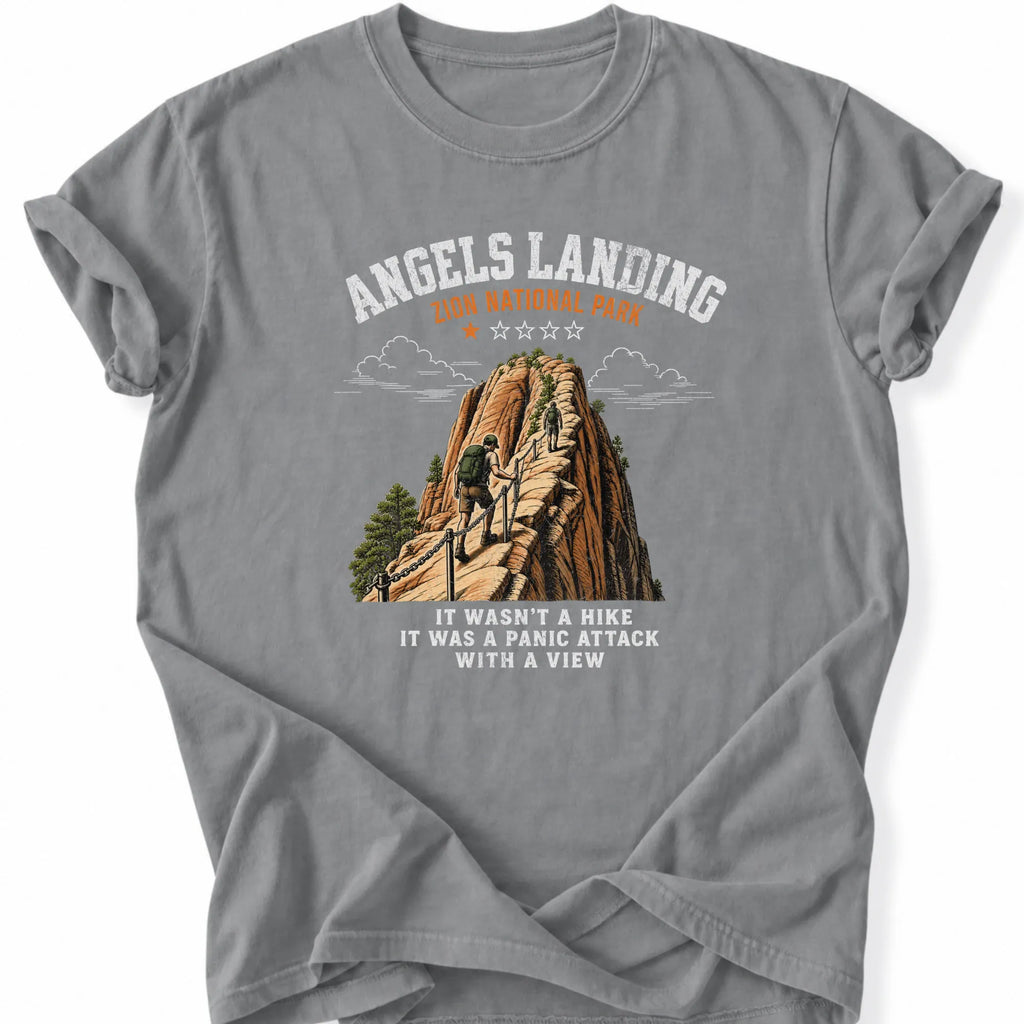 Printify T-Shirt Grey / S 1 star - Angels Landing Panic Attack light shirts