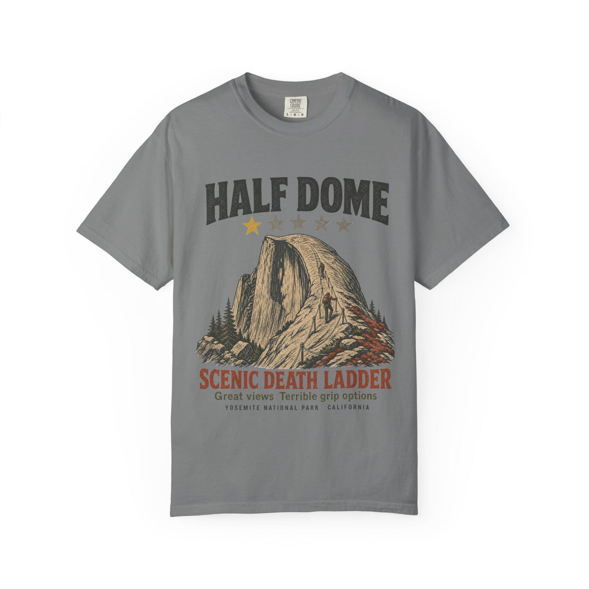 Printify T-Shirt Grey / S 1 star - Half Dome Death Ladder