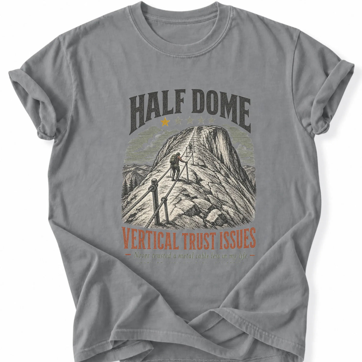 Printify T-Shirt Grey / S 1 star - Half dome Trust issues