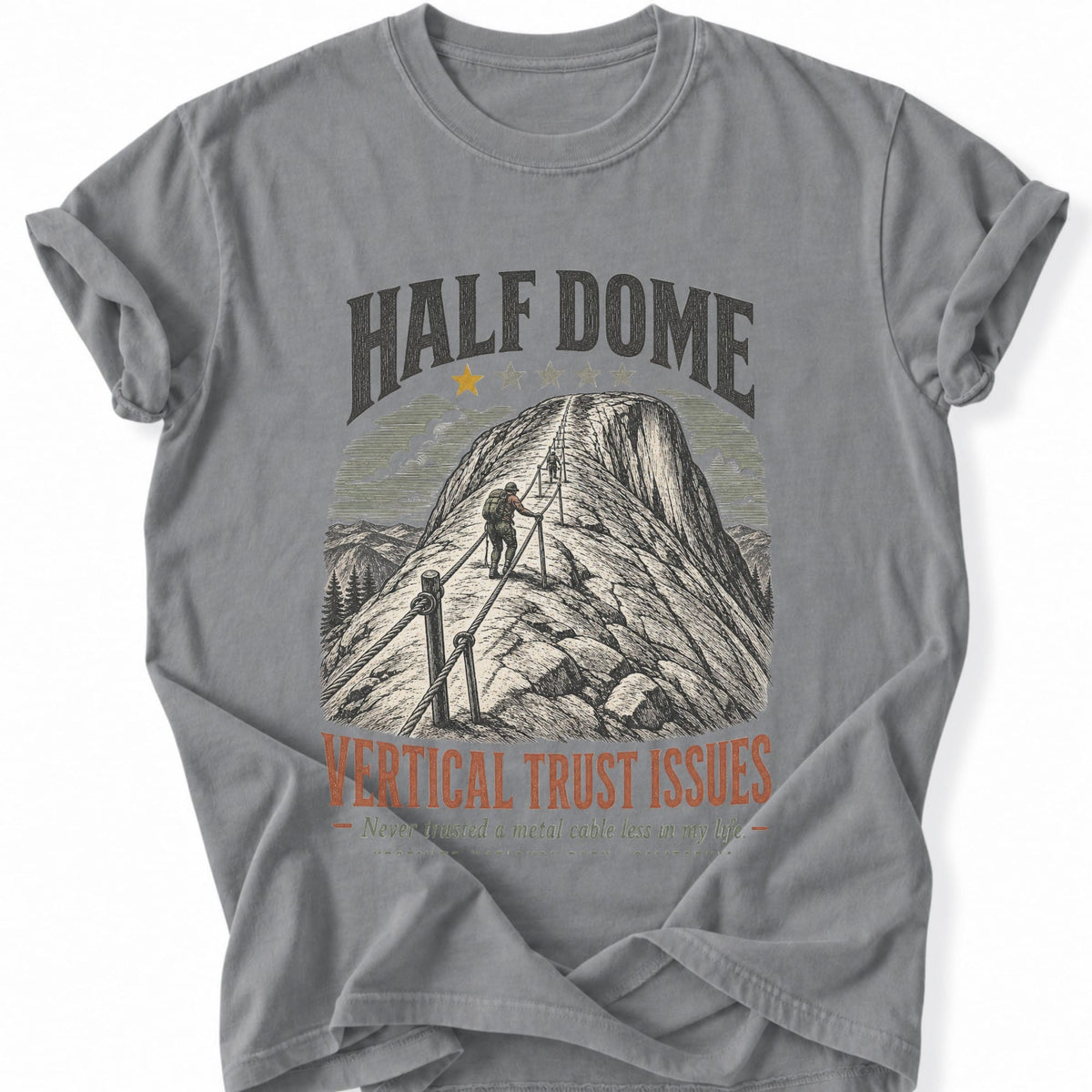 Printify T-Shirt Grey / S 1 star - Half dome Trust issues