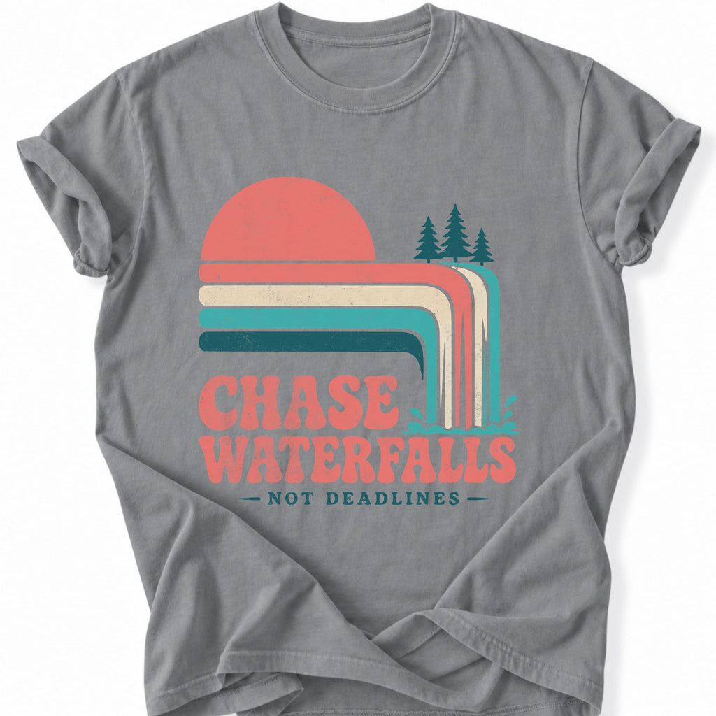 Printify T-Shirt Grey / S Chase Waterfalls T-Shirt