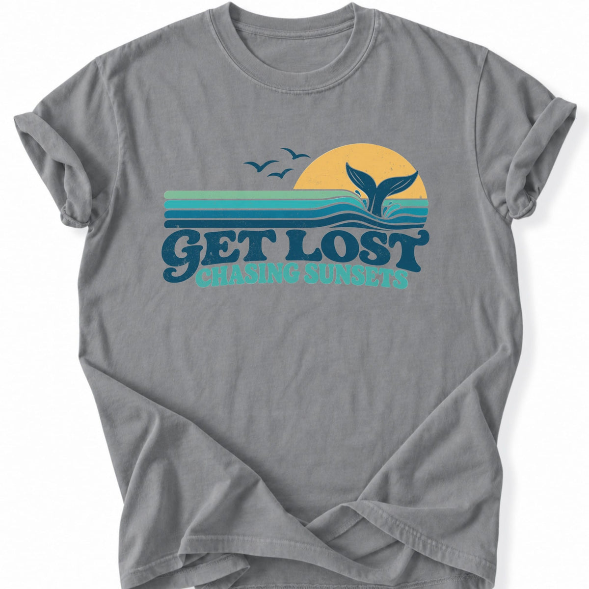 Printify T-Shirt Grey / S Chasing Sunsets T-Shirt