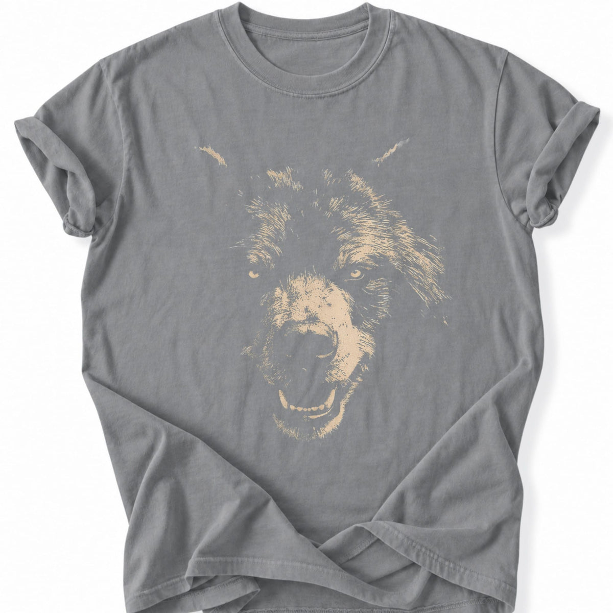 Printify T-Shirt Grey / S Gritty Bear Scare T-Shirt