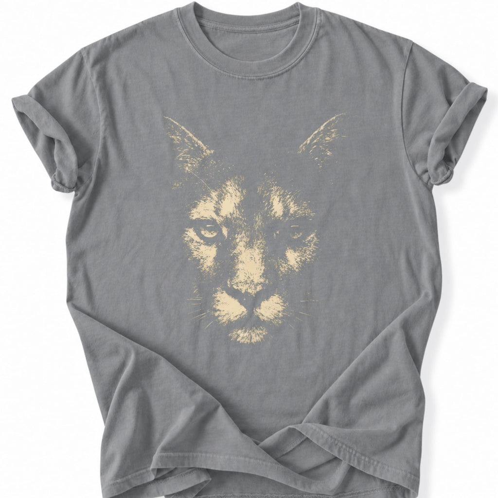 Printify T-Shirt Grey / S Gritty Lion T-Shirt
