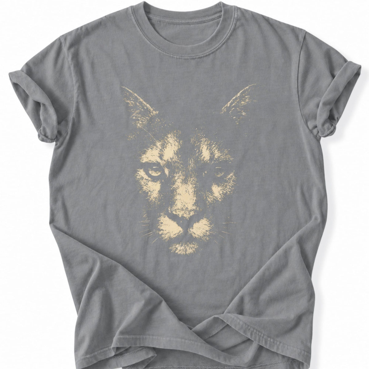 Printify T-Shirt Grey / S Gritty Lion T-Shirt