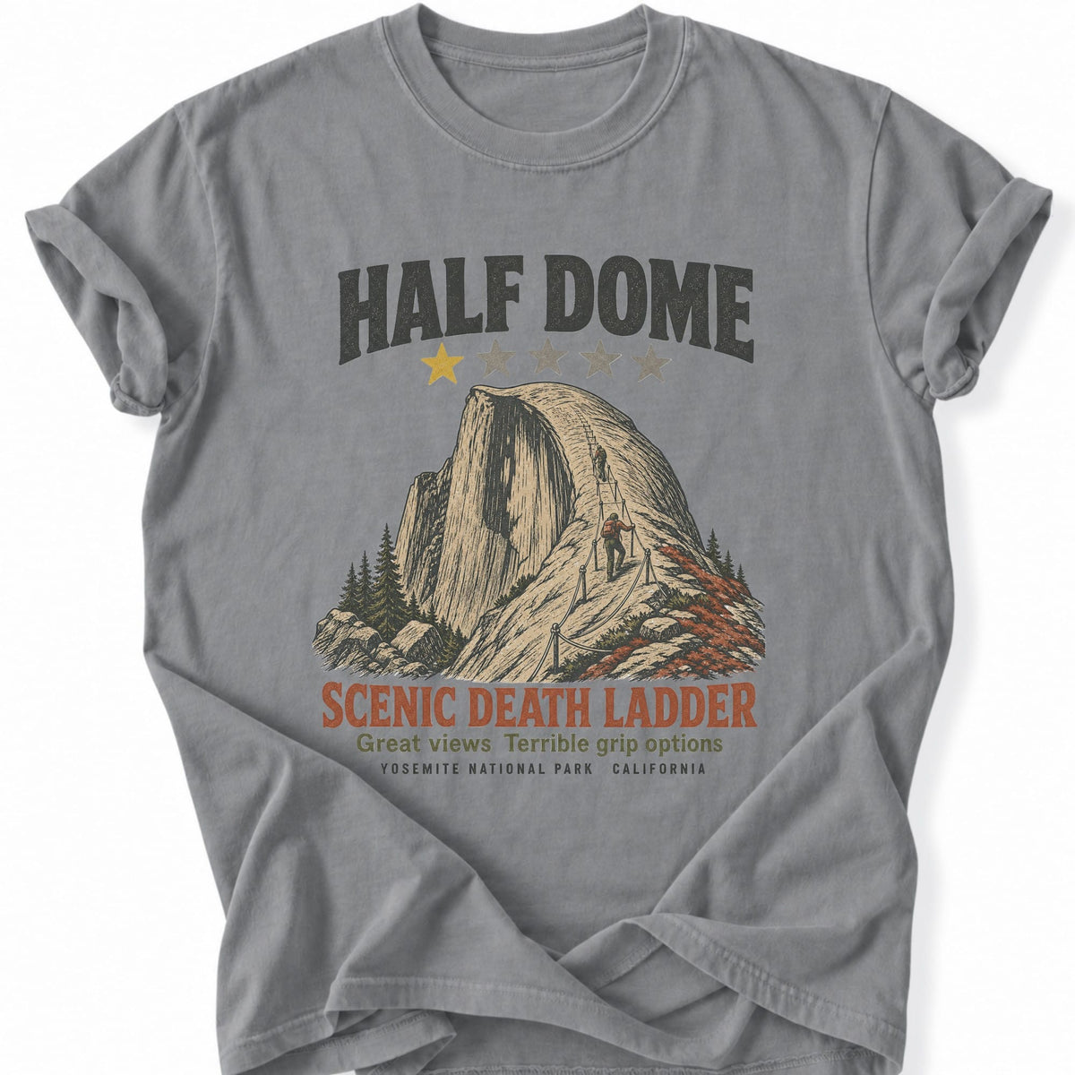 Printify T-Shirt Grey / S Half Dome One Star
