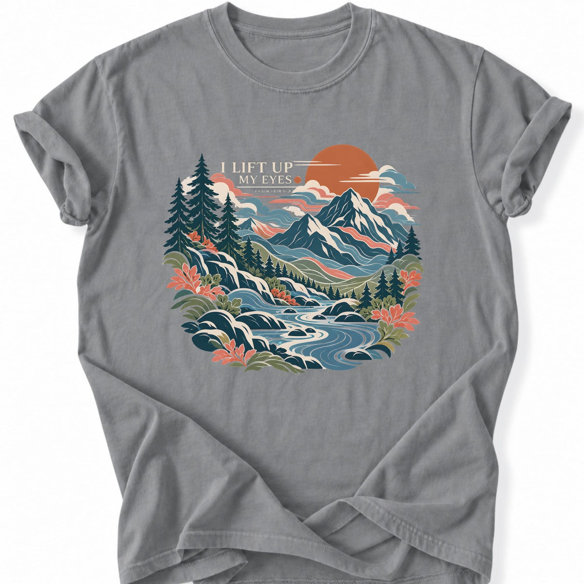 Printify T-Shirt Grey / S Mountain Flow T-Shirt