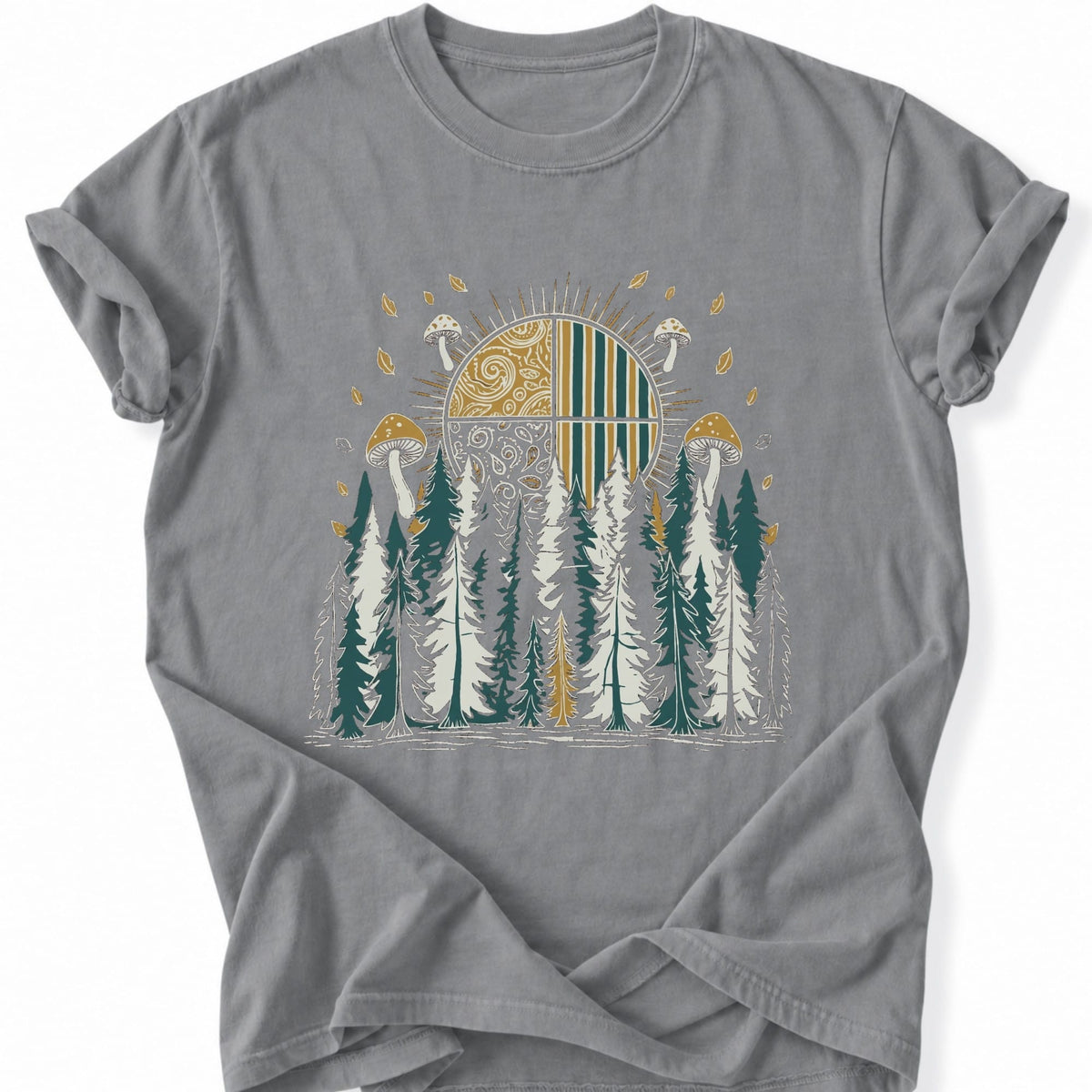 Printify T-Shirt Grey / S Mushroom Forest T-Shirt