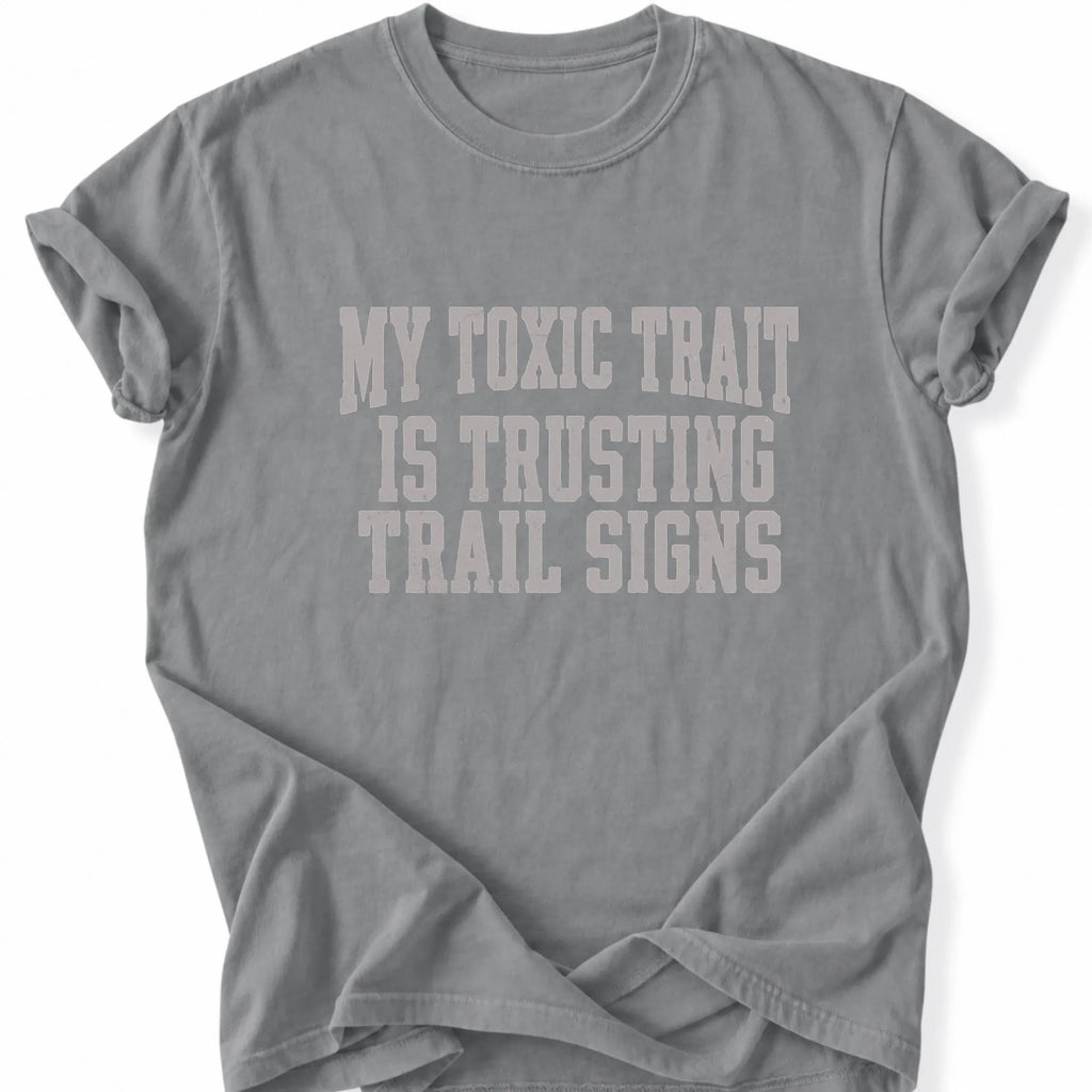 Printify T-Shirt Grey / S Peaks Peckers Bigfoot - Don't Trust Trail Signs