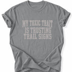 Printify T-Shirt Grey / S Peaks Peckers Bigfoot - Don't Trust Trail Signs