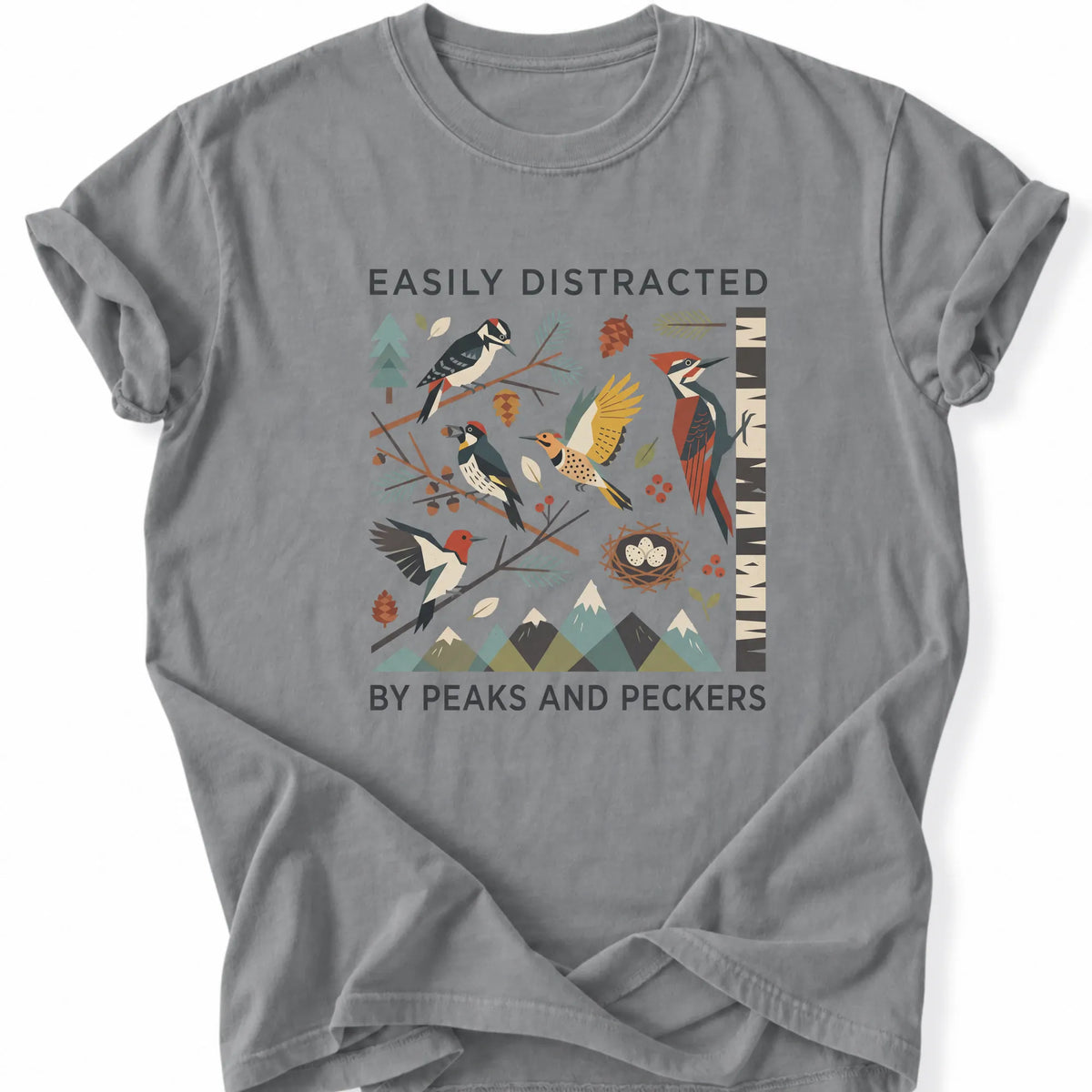 Printify T-Shirt Grey / S Peaks Peckers Bigfoot - Easily Distracted