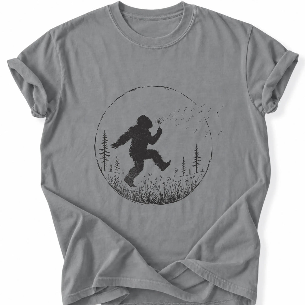Printify T-Shirt Grey / S Peaks Peckers Bigfoot - Frollicking Big Foot Dark