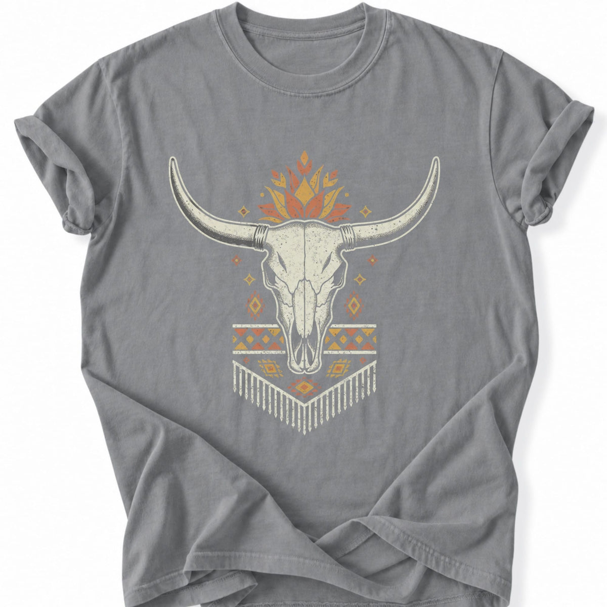 Printify T-Shirt Grey / S Sacred Horns T-Shirt
