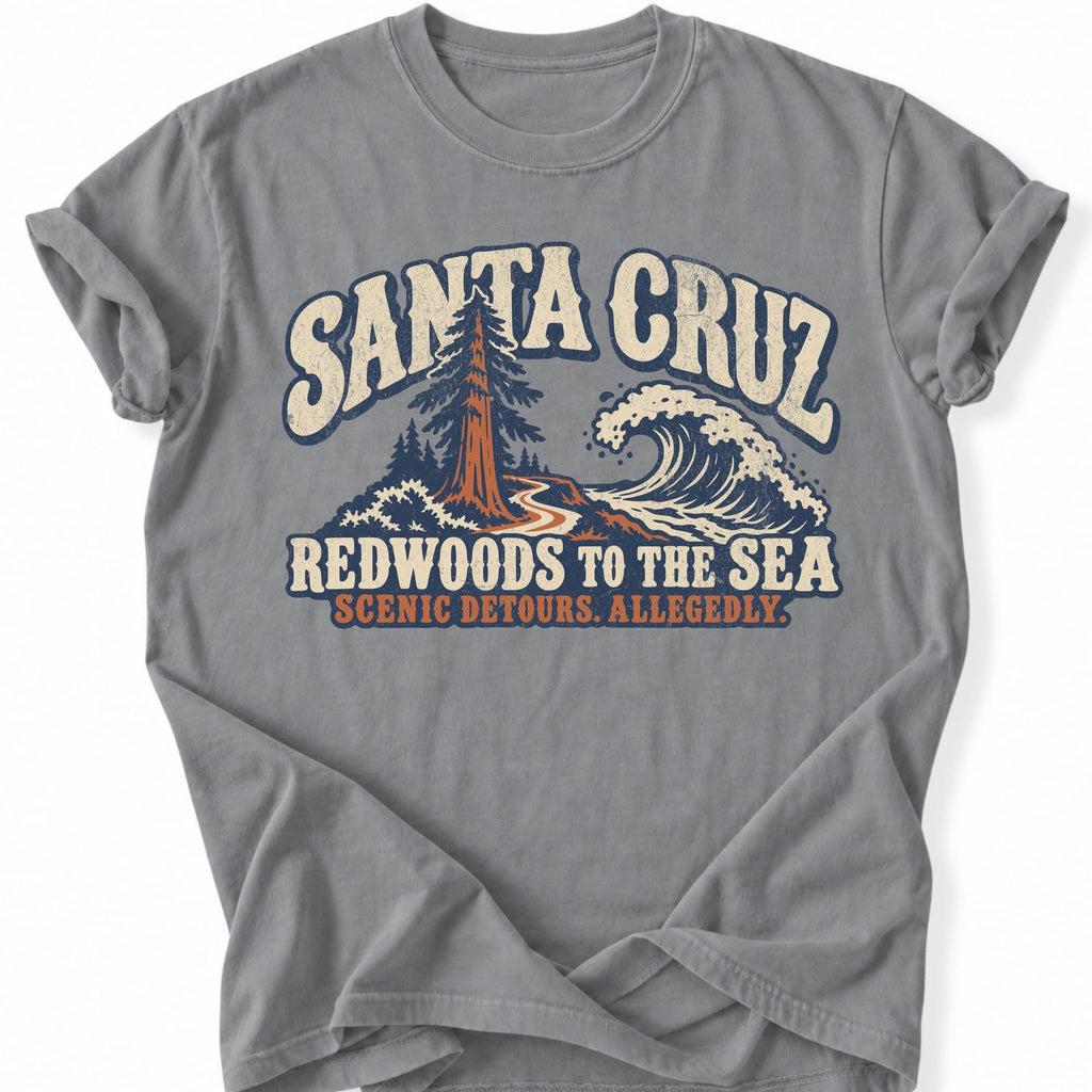 Printify T-Shirt Grey / S Santa Cruz Scenic T-Shirt