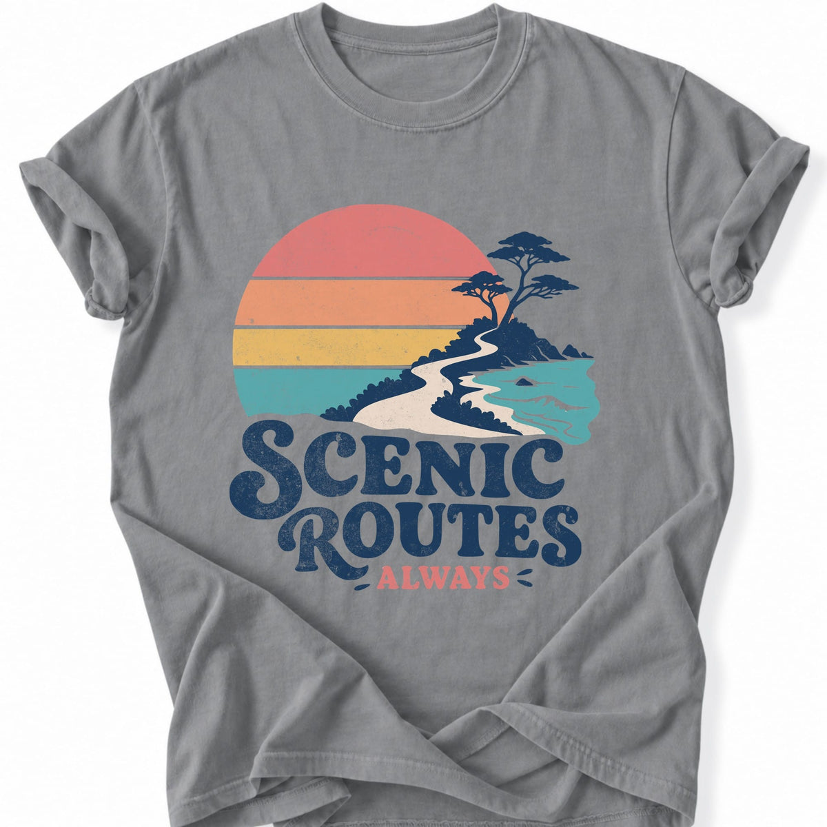 Printify T-Shirt Grey / S Scenic Routes Always T-Shirt