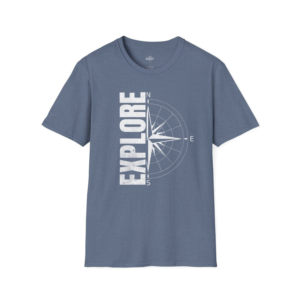 Printify T-Shirt Heather Indigo / S Explore the World