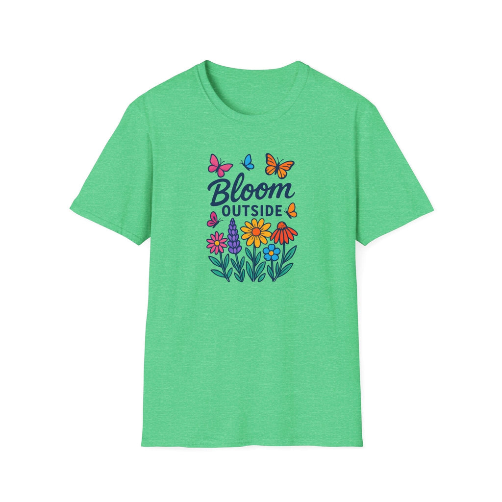 Printify T-Shirt Heather Irish Green / S Bloom Outside Flowers T-Shirt