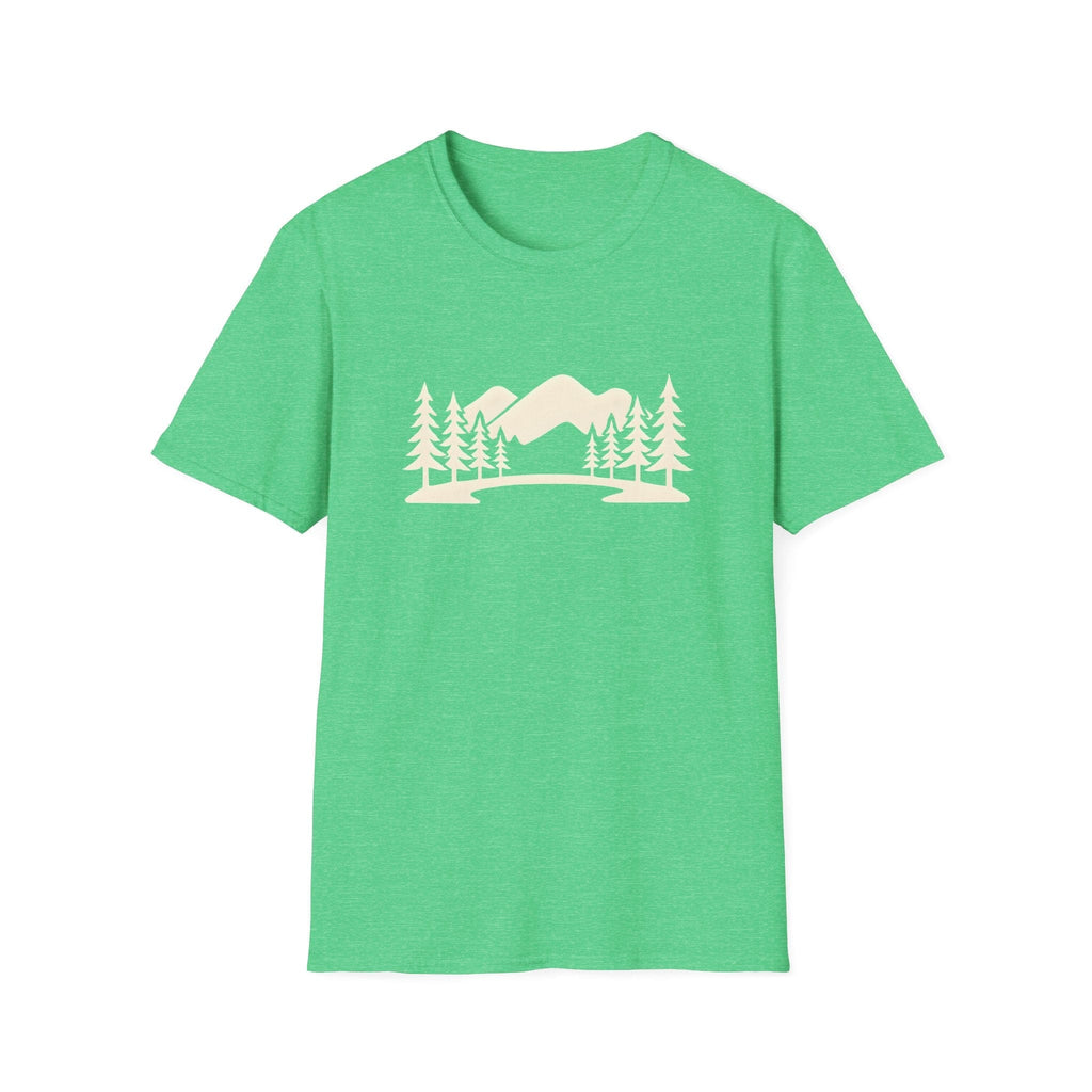 Printify T-Shirt Heather Irish Green / S Mountain Lake Landscape T-Shirt
