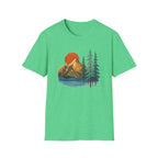 Printify T-Shirt Heather Irish Green / S Sunset Mountain Scene T-Shirt
