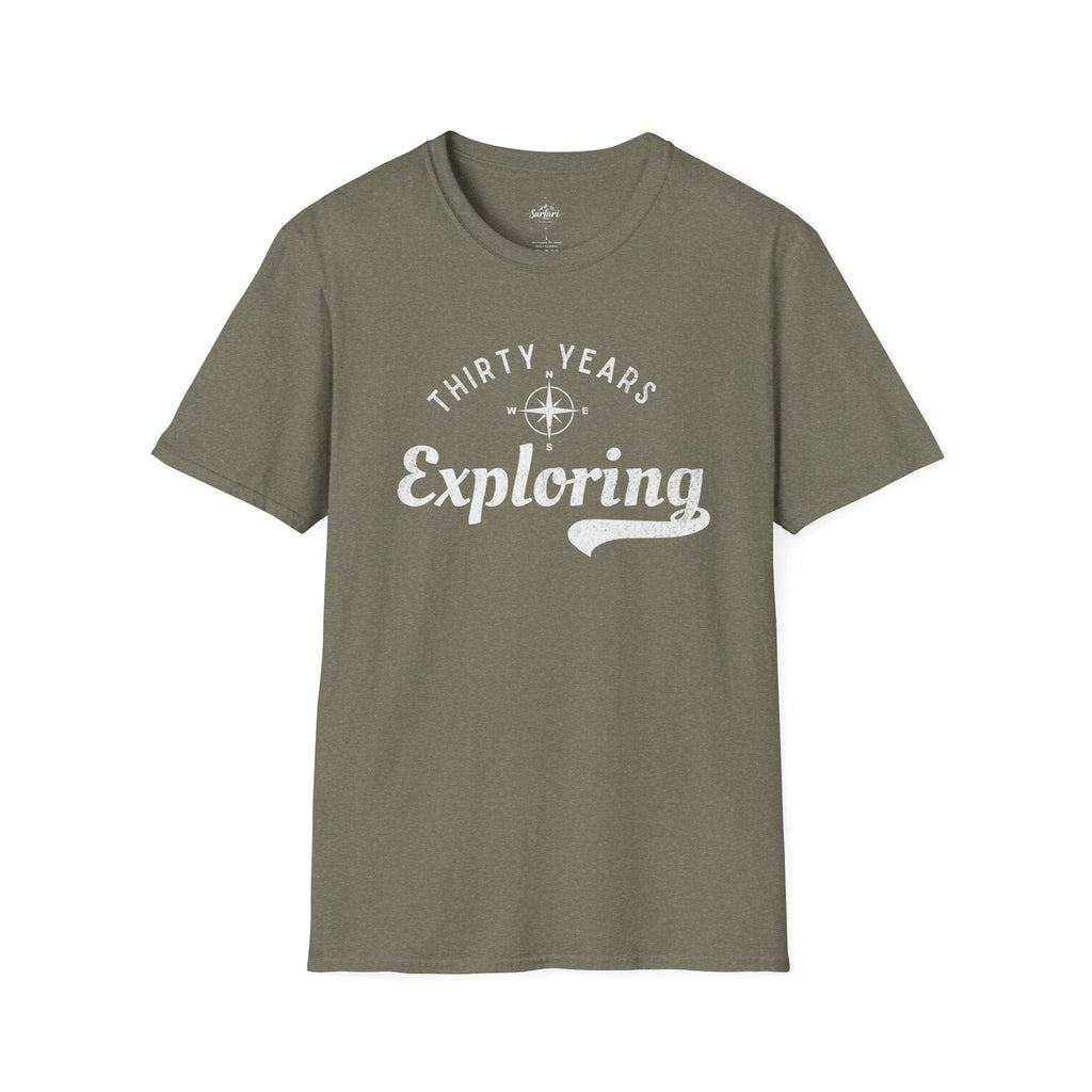 Printify T-Shirt Heather Military Green / S 30 Years Exploring