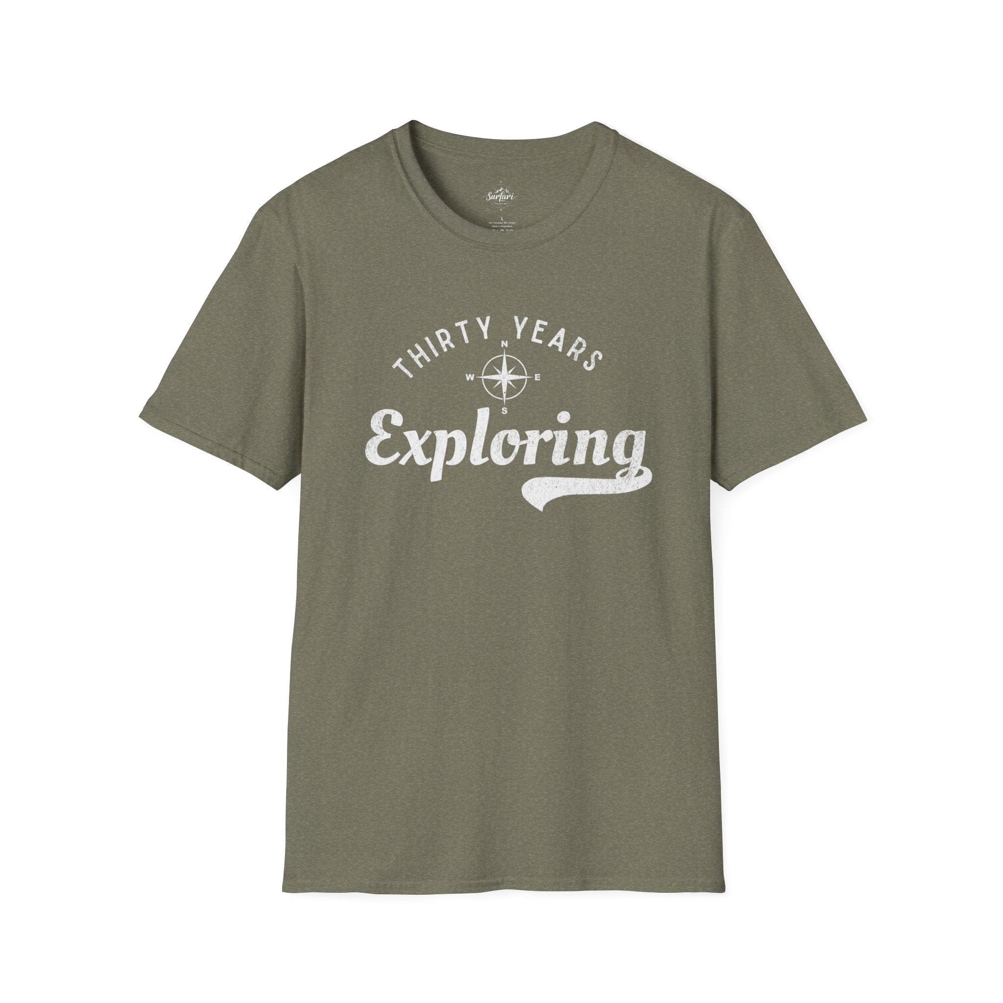 Printify T-Shirt Heather Military Green / S 30 Years Exploring
