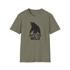 Printify T-Shirt Heather Military Green / S Bear silhouette with text T-Shirt
