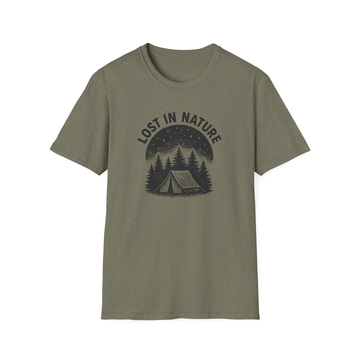 Printify T-Shirt Heather Military Green / S Camping in Nature T-Shirt