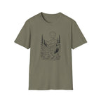 Printify T-Shirt Heather Military Green / S Moonlit Mountain Landscape T-Shirt